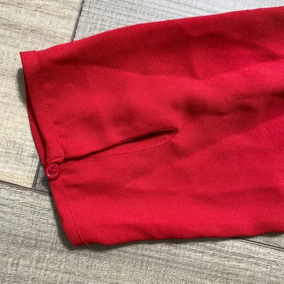 Lane Bryant Womens Cold Shoulder Long Sleeve Ruffle Top Size 16 Red - Picture 11 of 12